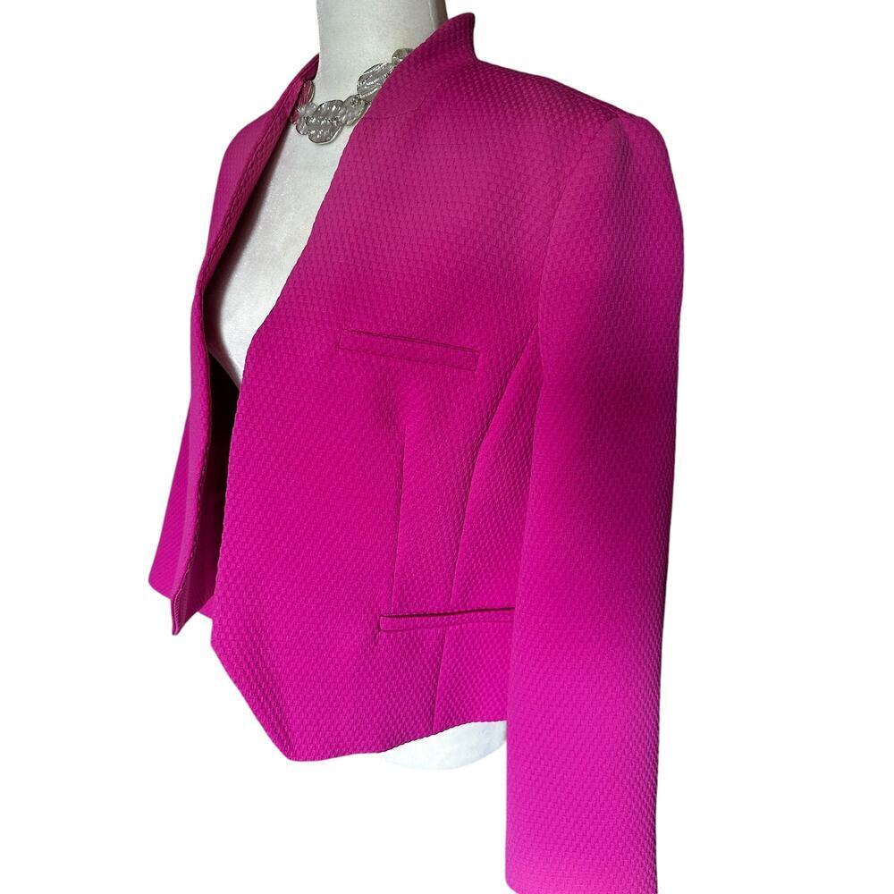 Louben Fuschia Textured Open Blazer 3/4 Sleeves - size 12 - EUC - Picture 3 of 6